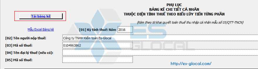 Cách tải bảng kê lên phần mềm HTKK