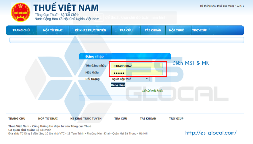 Đăng nhập để nộp báo cáo kiểm toán qua mạng