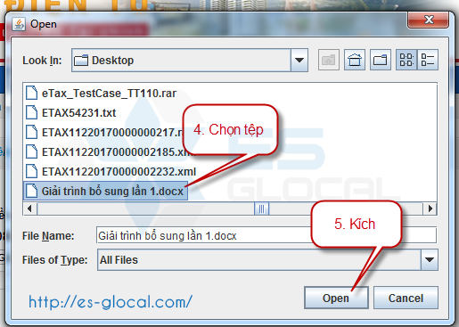 chọn hồ sơ giải trình bổ sung