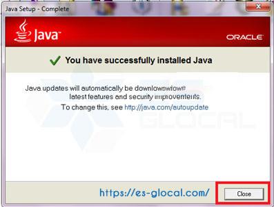 Đã hoàn thành cài đặt JAva