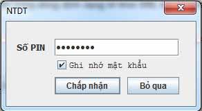 Nhập mã PIN để nộp tờ khai