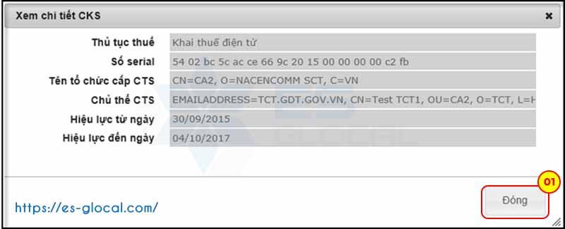 Xem chi tiết thông tin chữ ký số