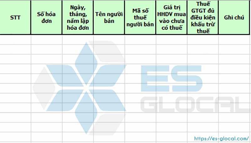 Nhập mẫu bảng kê Nhập mẫu bảng kê