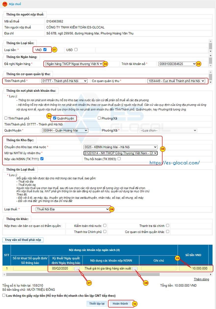 Lập giấy nộp tiền thuế điện tử qua mạng Lập giấy nộp tiền thuế điện tử qua mạng