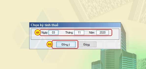 Chọn kỳ tính thuế Chọn kỳ tính thuế
