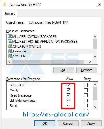 tích chọn giao diện Full Control tích chọn giao diện Full Control