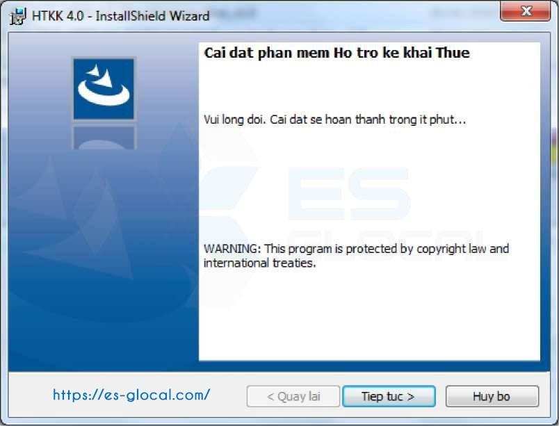 Cài đặt HTKK 4.4.9 mới nhất Click biểu tượng cài đặt HTKK
