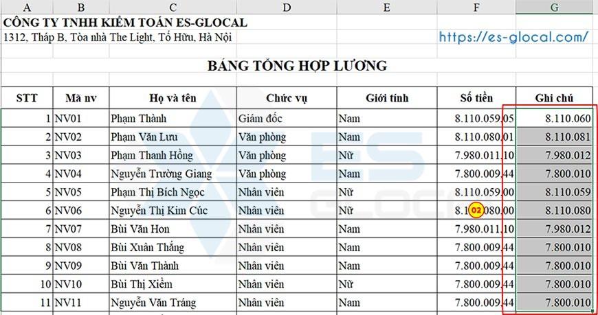 dùng hàm round dùng hàm round