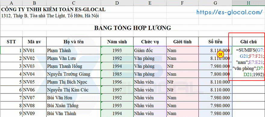 dùng hàm sumifs dùng hàm sumifs