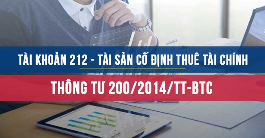 Tài khoản 212 - Tài sản cố định thuê tài chính Tài khoản 212 - Tài sản cố định thuê tài chính