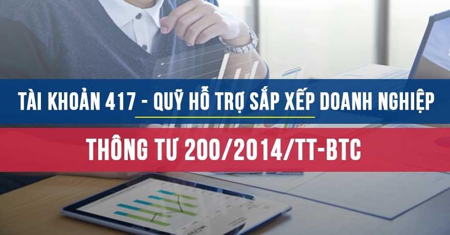 Tài khoản 417 :Quỹ hỗ trợ sắp xếp doanh nghiệp tk417