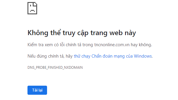 cảnh báo lỗi TNCNonline.com.vn bị lỗi cảnh báo lỗi TNCNonline.com.vn bị lỗi