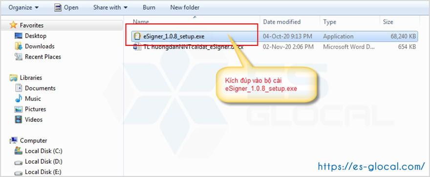 cài đặt Esigner 1.0.8