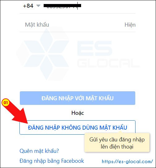 Chọn mục đăng nhập không dùng mật khẩu, tài khoản zalo trên website Chọn mục đăng nhập không dùng mật khẩu, tài khoản zalo trên website