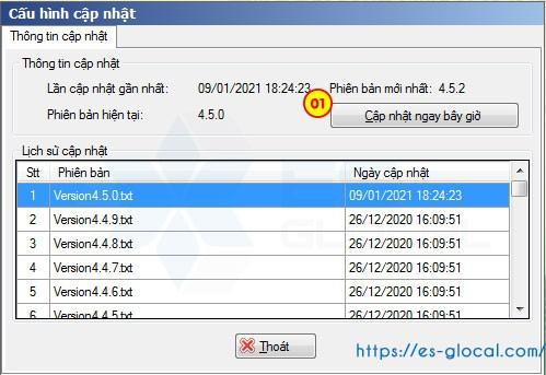 Lựa chọn phiên bản HTKK cập nhật, rồi ấn cập nhật ngay bây giờ Lựa chọn phiên bản HTKK cập nhật, rồi ấn cập nhật ngay bây giờ