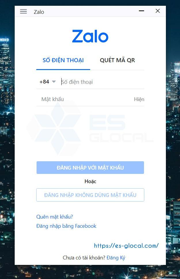 Màn hình zalo hiện thị yêu cầu cung cấp thông tin đăng nhập Màn hình zalo hiện thị yêu cầu cung cấp thông tin đăng nhập