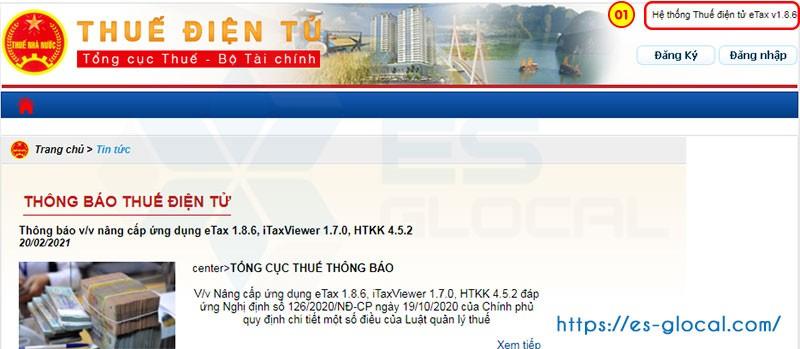 Nâng cấp phiên bản etax 1.8.6 mới nhất Nâng cấp phiên bản etax 1.8.6 mới nhất