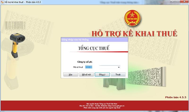 Phần mềm HTKK 4.5.3 mới nhất của TCT Phần mềm HTKK 4.5.3 mới nhất của TCT