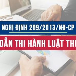 Nghị định 209/2013/NĐ-CP hướng dẫn thi hành Luật thuế GTGT