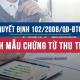 Quyết định 102/2008/QĐ-BTC về ban hành mẫu chứng từ thu thuế thu nhập cá nhân