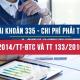 Tài khoản 335 theo Thông tư 200 và Thông tư 133
