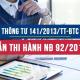 Thông tư số 141/2013TT-BTC hướng dẫn thi hành Nghị định số 92/2013/NĐ-CP