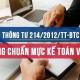 Thông tư 214/2012/TT-BTC Hệ thống chuẩn mực kiểm toán Việt Nam