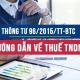 Thông tư 96/2015/TT-BTC hướng dẫn về thuế TNDN