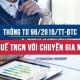 Thông tư 96/2016/TT-BTC về Hồ sơ thủ tục miễn thuế TNCN đối với chuyên gia nước ngoài
