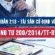 Tài khoản 213 theo Thông tư 200 năm 2014 mới nhất