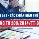 Tài khoản 521 theo Thông tư 200 năm 2014 mới nhất