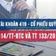 Tài khoản 419 theo thông tư 200 và theo thông tư 133